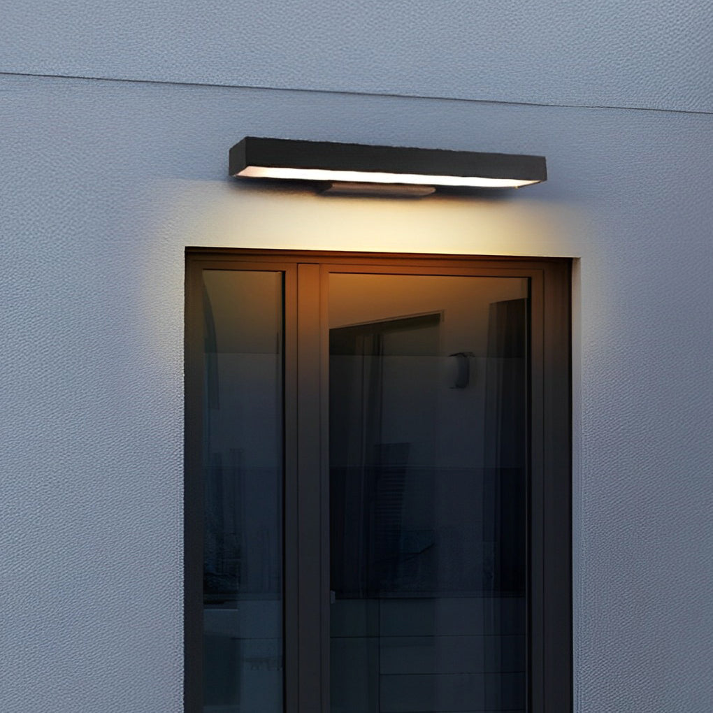 Rectangular Black Stainless Steel LED Wall Light — Motion Sensor, 4000K, IP65 Rated, Wall Mounted
