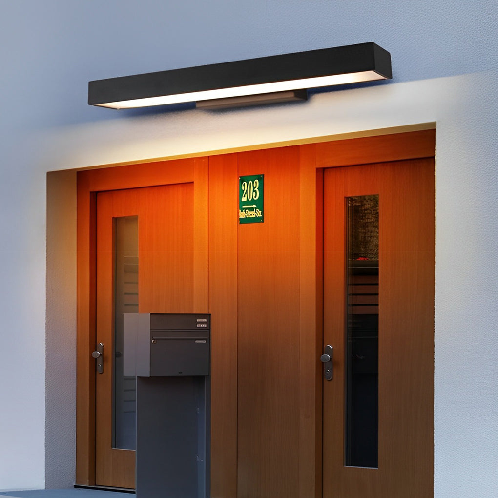 Rectangular Black Stainless Steel LED Wall Light — Motion Sensor, 4000K, IP65 Rated, Wall Mounted