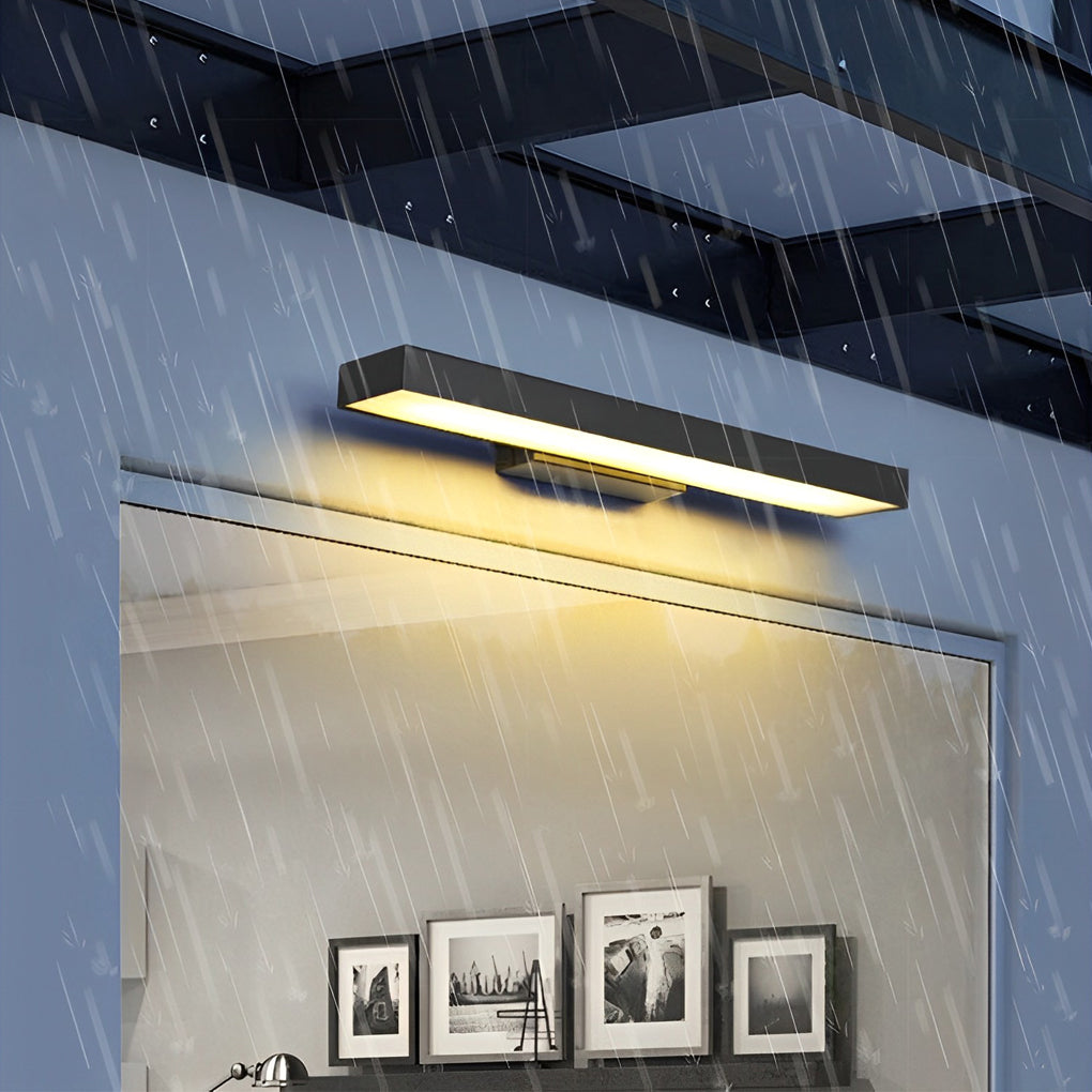 Rectangular Black Stainless Steel LED Wall Light — Motion Sensor, 4000K, IP65 Rated, Wall Mounted