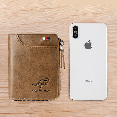 Men's Genuine Leather Wallet — Integrated RFID Blocking Protection