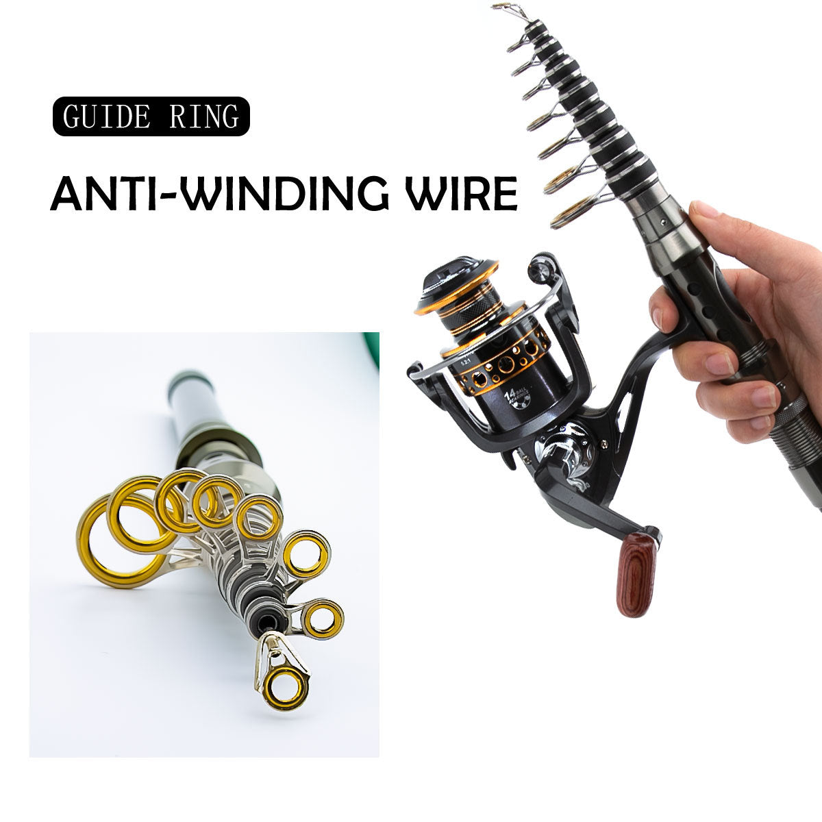 Telescopic Carbon Fiber Fishing Rod and Spinning Reel Combo — Compact Frame, Lightweight Build