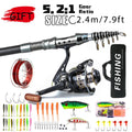 Telescopic Carbon Fiber Fishing Rod and Spinning Reel Combo — Compact Frame, Lightweight Build
