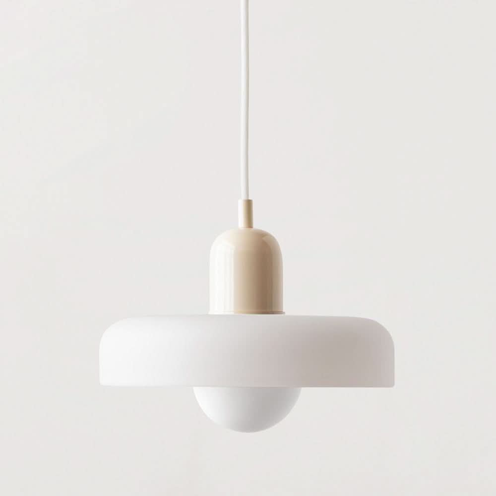 Lampa wisząca Bauhaus — kolorowy szklany klosz, regulowane zawieszenie