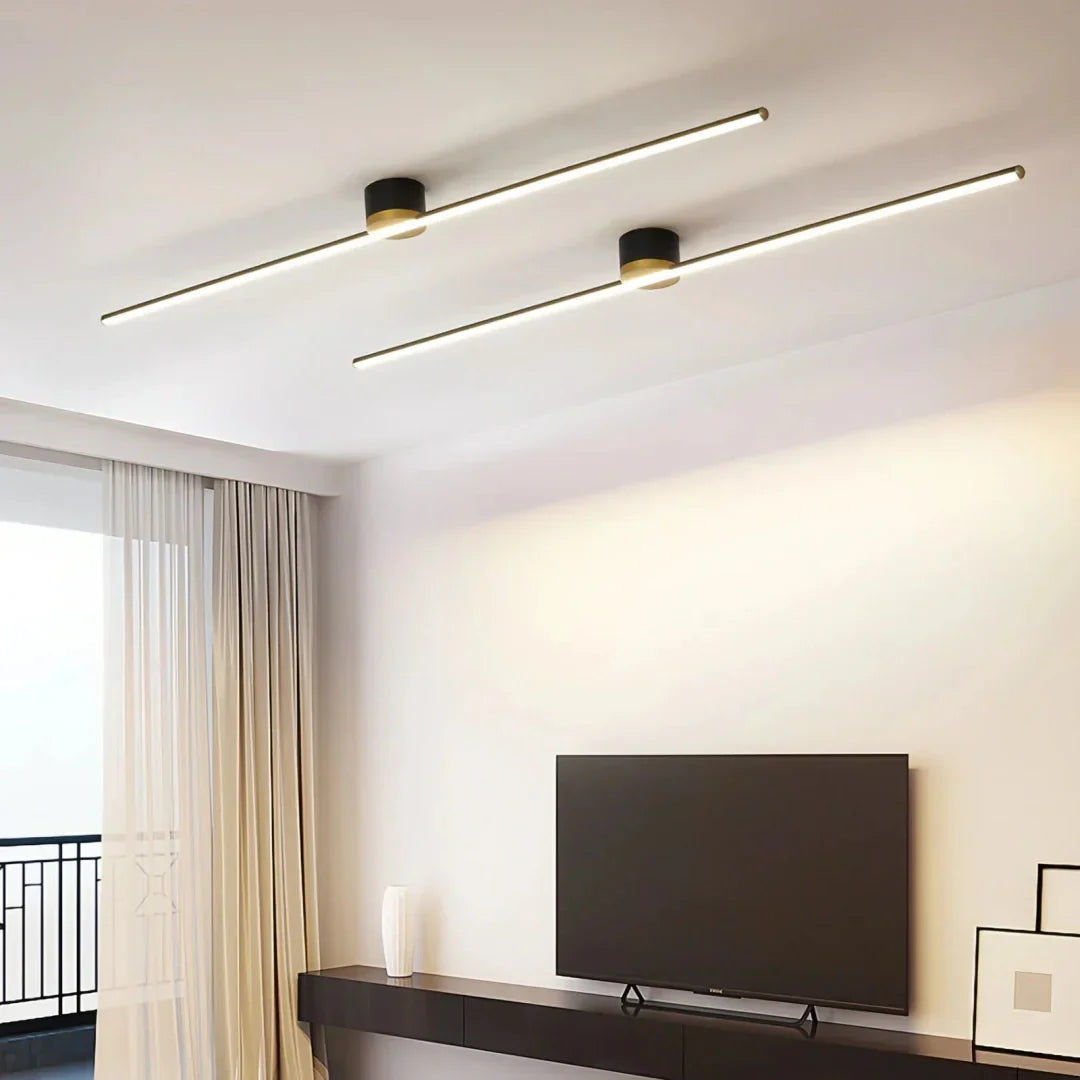 Modern Linear Semi Flush Mount Ceiling Light for Living Rooms, Anti Glare | boxzora
