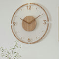 Horloge murale silencieuse en bois véritable de 35 Cm – Style nordique