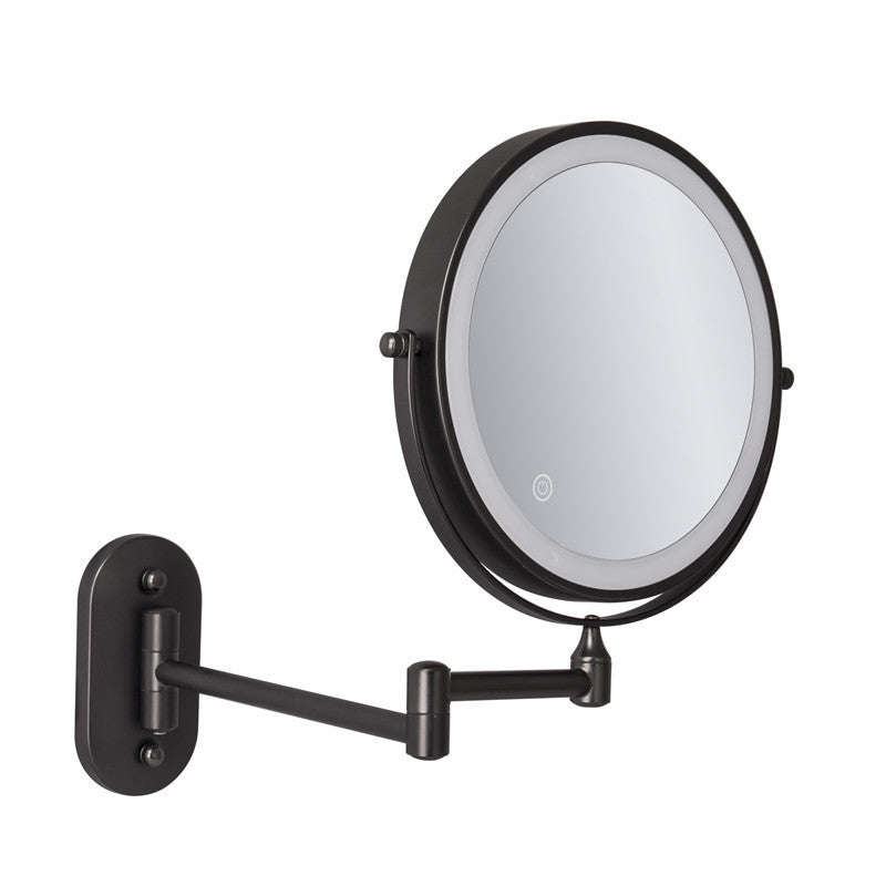 Rechargeable Wall Mounted Shaving Mirror — 360° Rotation Stand, 1X/10X Dual Magnification, Adjustable LED Lighting