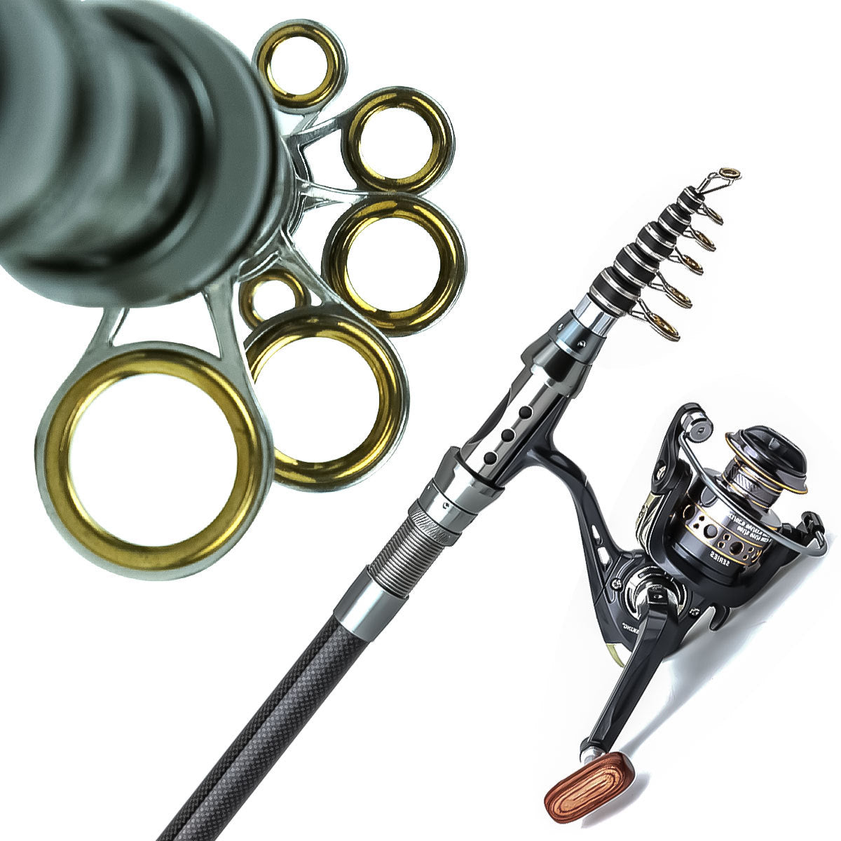 Telescopic Carbon Fiber Fishing Rod and Spinning Reel Combo — Compact Frame, Lightweight Build