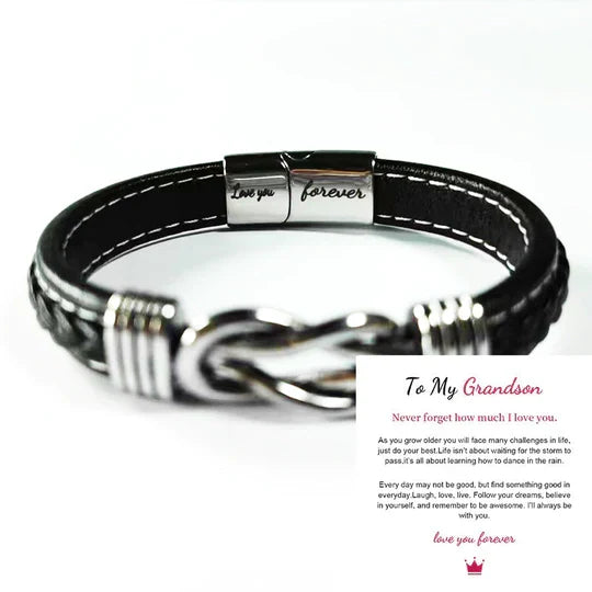 Unisex-armbånd i skinn — 22 cm omkrets