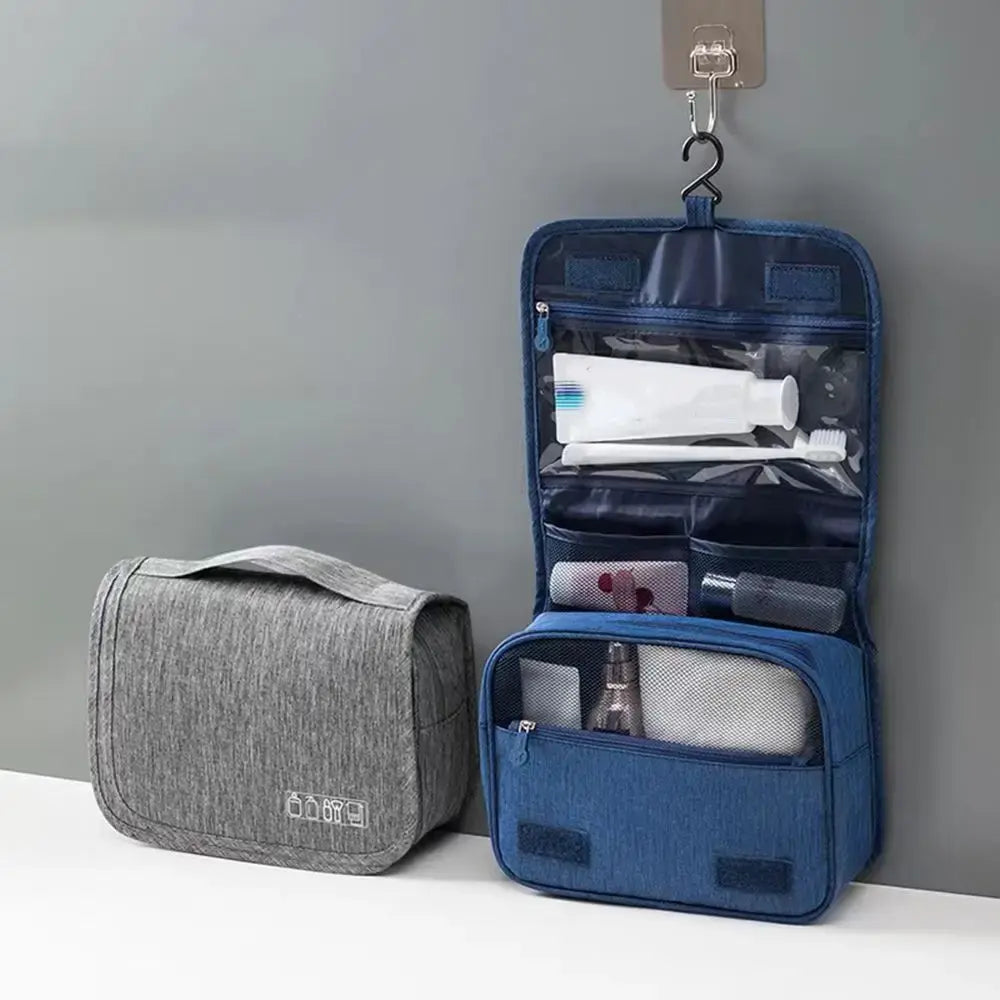 CompactCare faltbare Kulturtasche – wasserabweisend und mit Haken zum Aufhängen