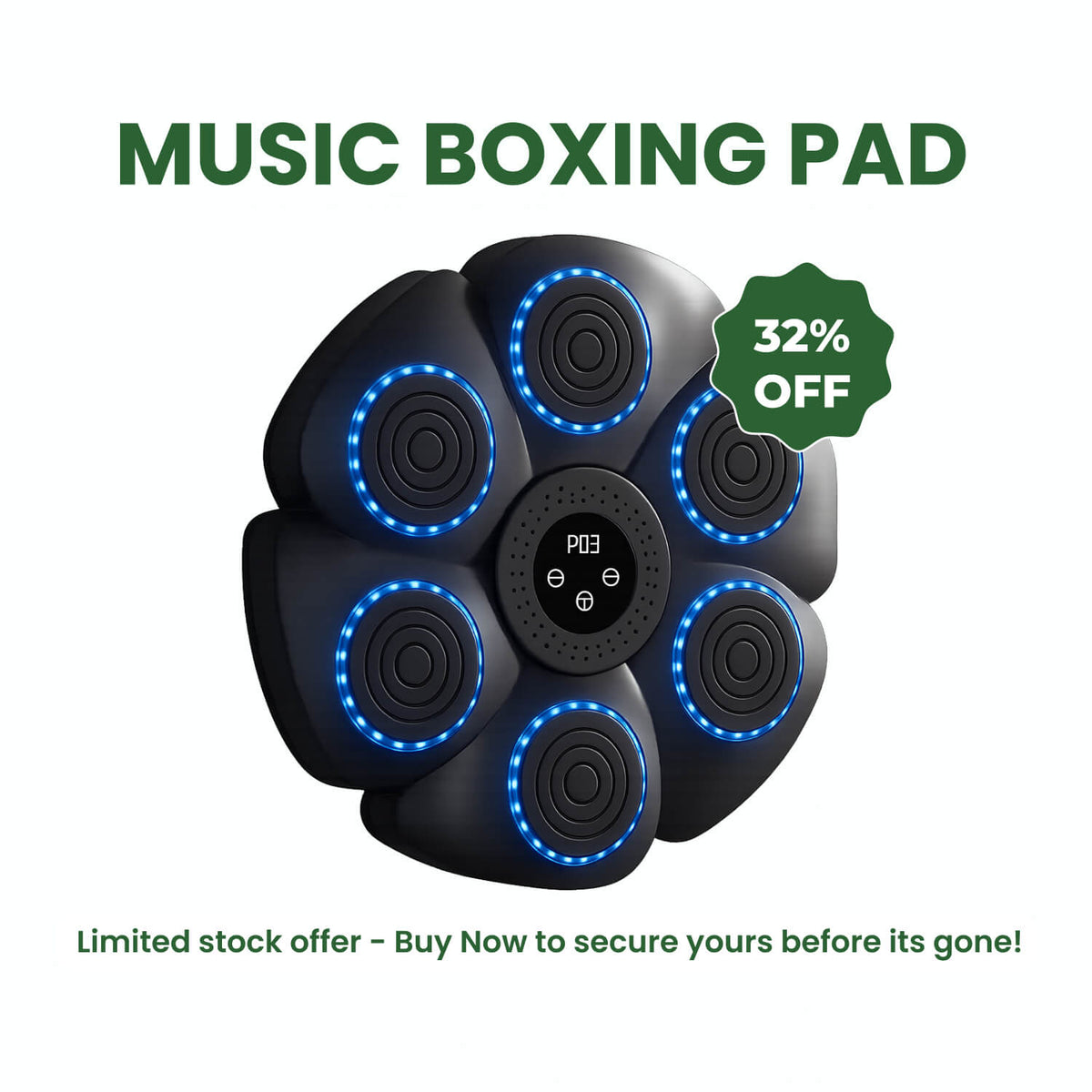Máquina de boxeo musical — Iluminación RGB, conectividad Bluetooth y controles de velocidad interactivos