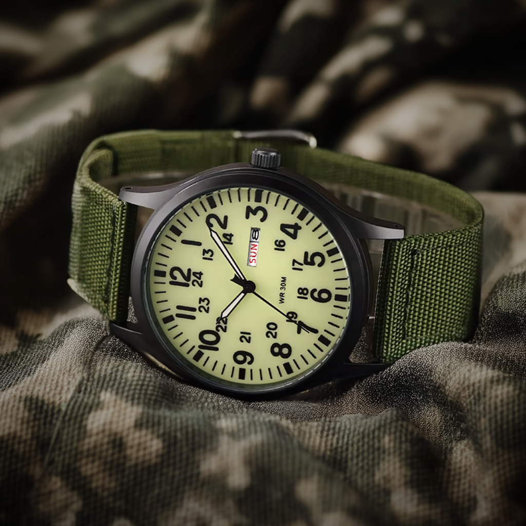 Reloj de exterior de acero inoxidable para hombre – Estilo militar resistente y resistente al agua