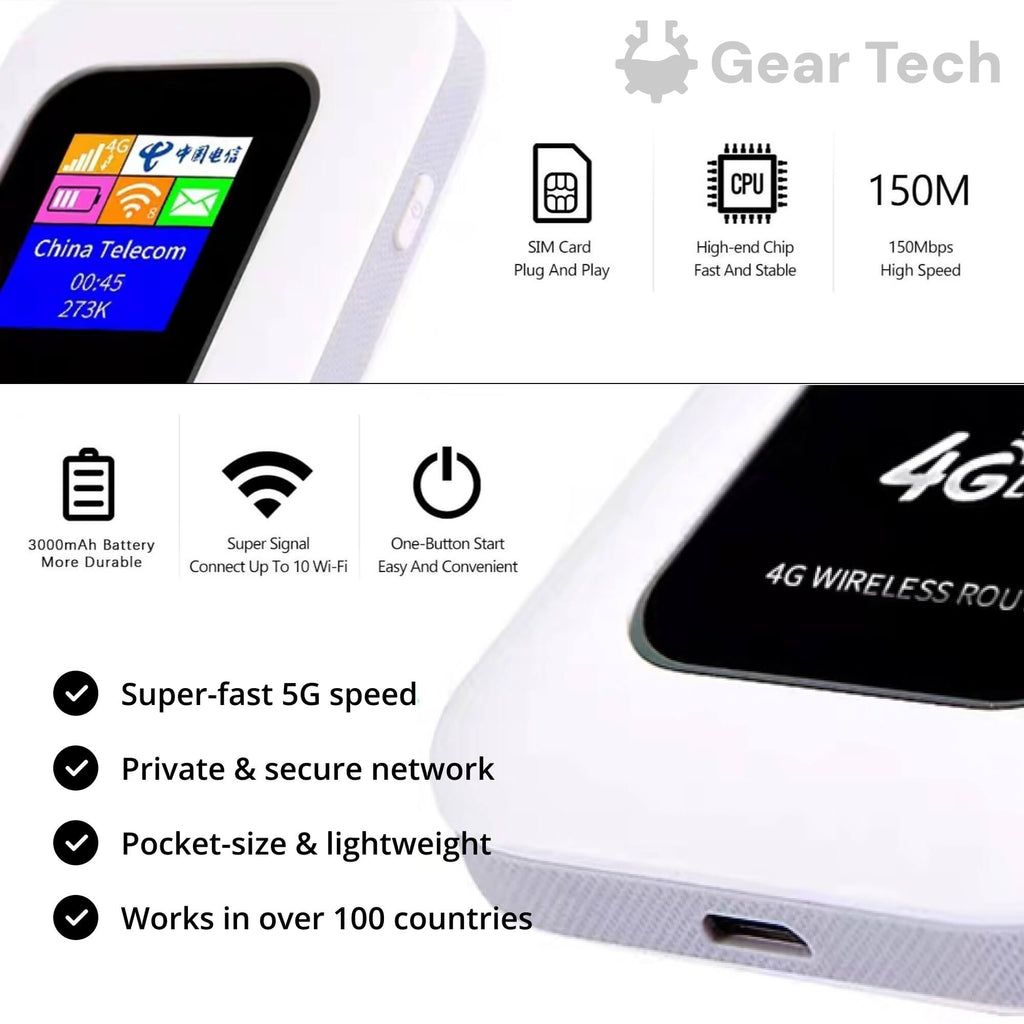 Portabel 5G-wi-fi-router — säkert höghastighetsnätverk, kompakt konstruktion