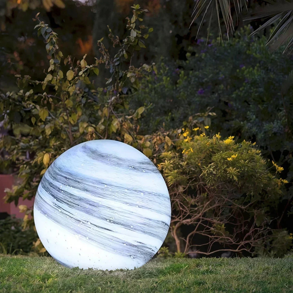 Lampe solaire moderne pour jardin en verre, étanche, motif lune | boxzora