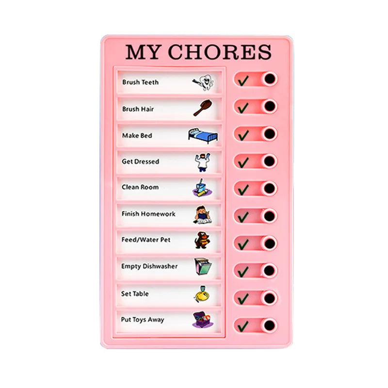 Reusable Plastic Memo Board — My Chores Checklist Daily Planner for Kids