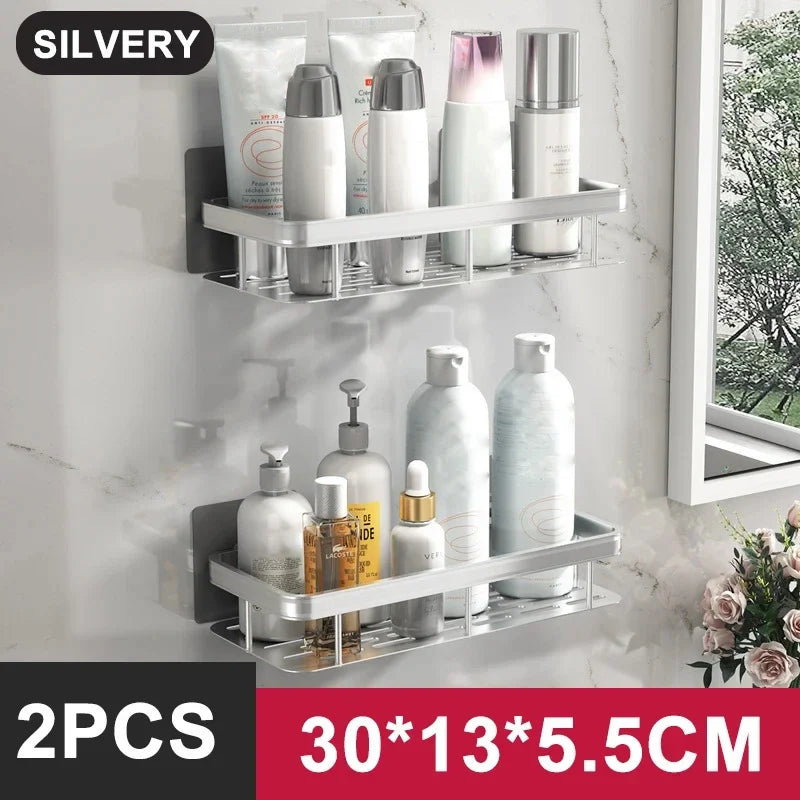 Drill-Free Wall-Mounted Corner Shelf — Tool-Free Installation, Compact Storage Rack