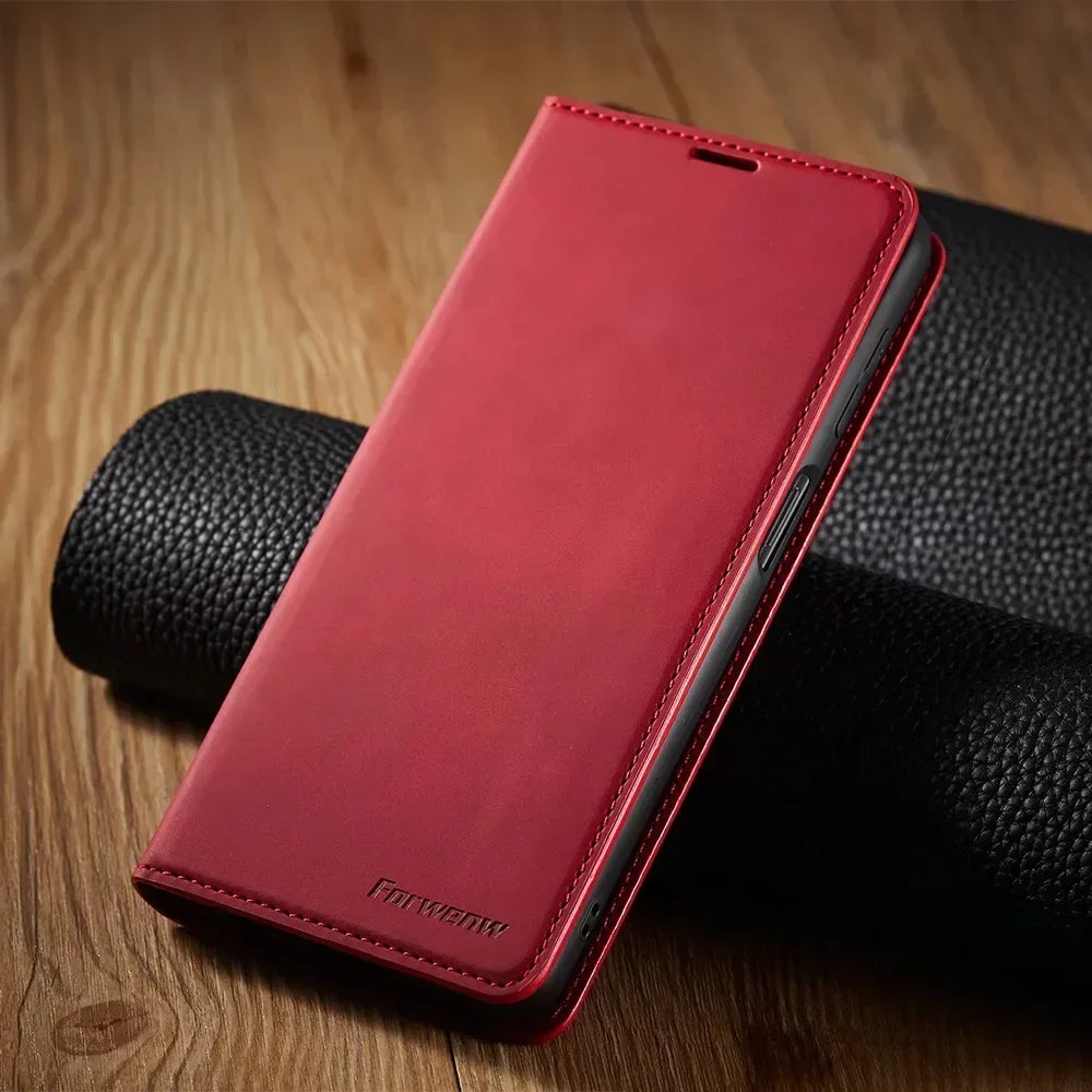 Samsung Magnetic Leather Case — Stylish Profile, Secure Magnetic Clasp