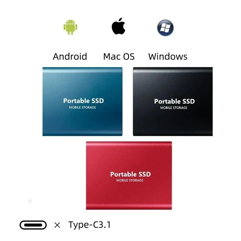 כונן SSD חיצוני נייד בנפח 128GB – חיבור USB-C, מהירות העברת נתונים גבוהה