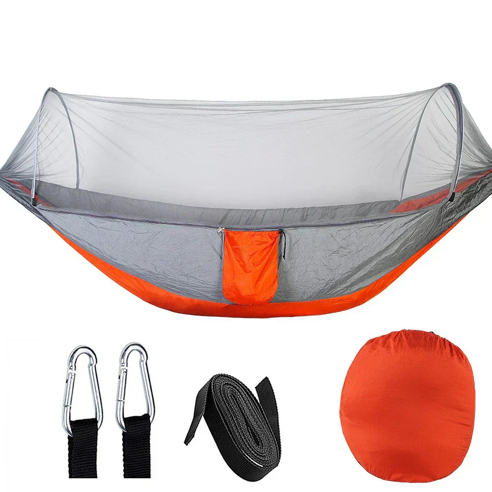 OutdoorRelax Mosquito Net Hammock — Quick Release Suspension, 200 kg Load Capacity