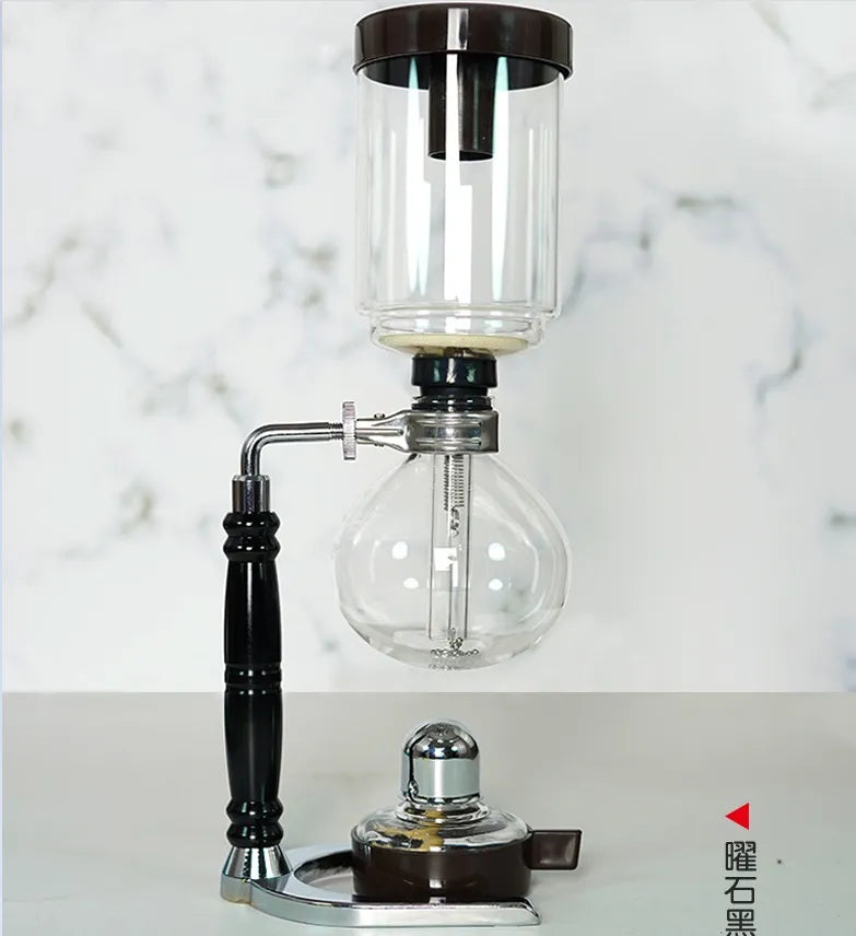 Siphon Coffee Brewer Set — 3 or 5 Cup Capacity, Barista Accessory Kit, Elegant Design