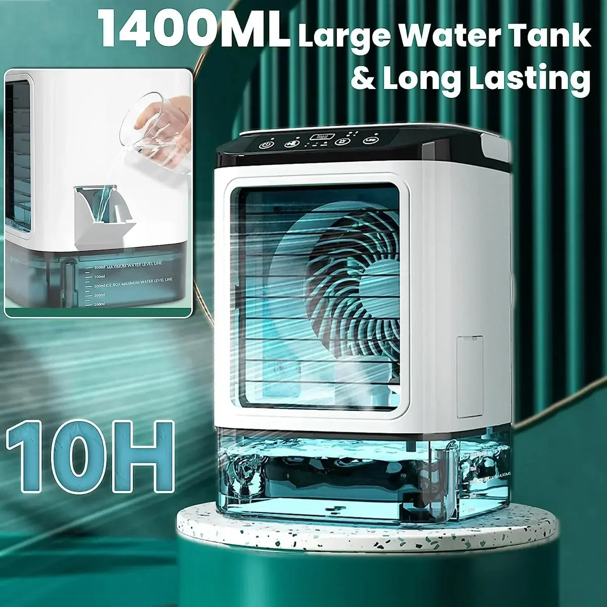 Dual-Spray Ultrasonic Atomization Portable Air Conditioner – Mist Diffusion, Ultra-Quiet Below 36 dB