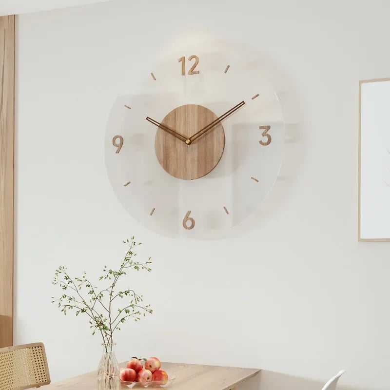 Moderne minimalistische Holzwanduhr – Skandinavisches Massivholz, leises Quarzwerk, analoge Anzeige, 30 cm oder 35 cm Durchmesser
