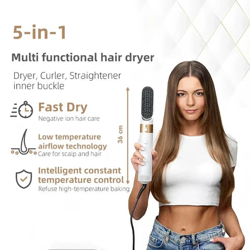 Modelador de cabelo 5 em 1 – modelador automático, secador e escova alisadora com efeito Coanda