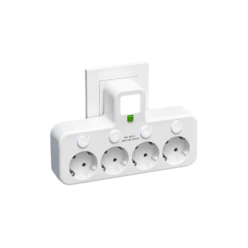VOLTRIQ ProLine Multi-Socket Strip — 3–4 Sockets, 2× USB, 1× Type-C, 2500W Capacity, Surge Protection and Control Switch