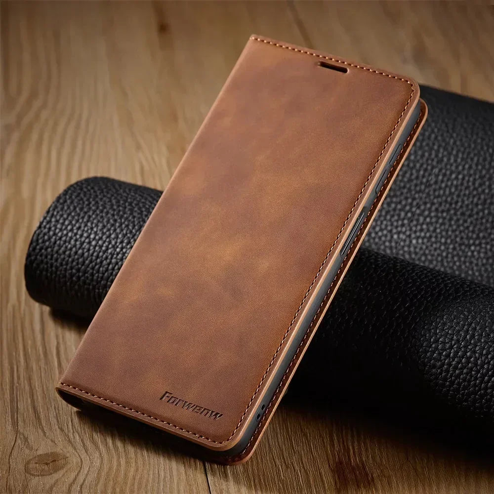 Samsung Magnetic Leather Case — Stylish Profile, Secure Magnetic Clasp