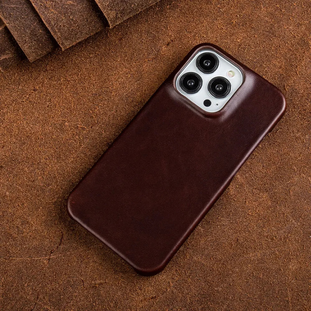 Étui pour iPhone RoyalLeather en cuir véritable de vache — Fabrication artisanale