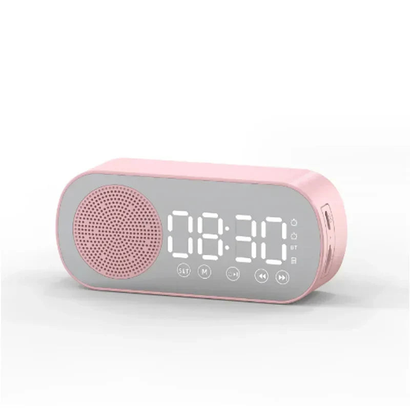 Moderna sveglia digitale con altoparlante Bluetooth, radio FM e specchio LED