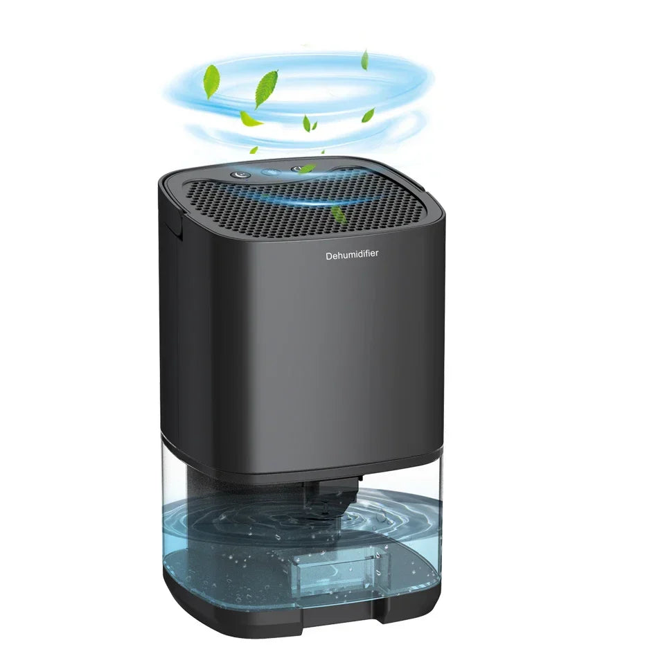 Déshumidificateur portable 2 en 1 Aveline de 1000ml — Design compact, filtre à air et veilleuse