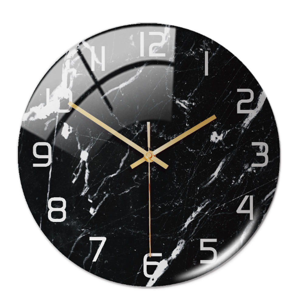 שעון קיר באפקט שיש MarbleTime — עיצוב עגול עכשווי