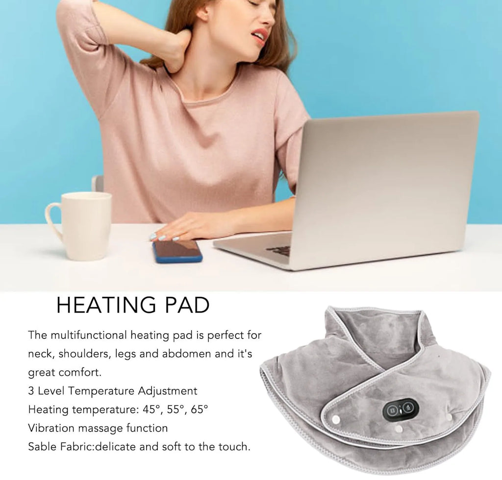 Neck and Shoulder Massager — USB Heating Pad and Vibration