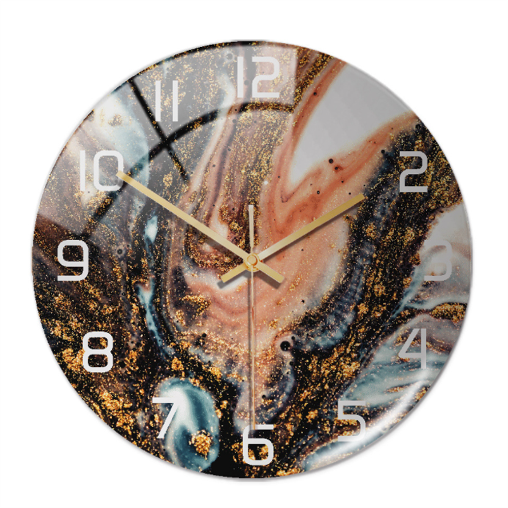 שעון קיר באפקט שיש MarbleTime — עיצוב עגול עכשווי