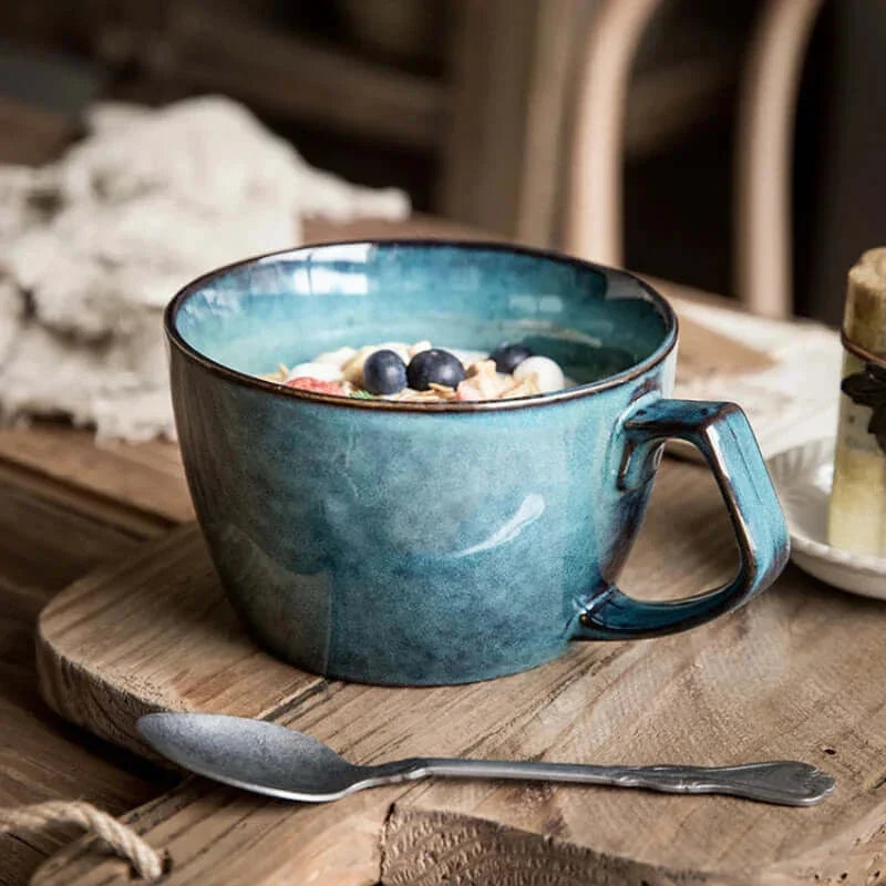 Ekstra stort kaffekrus på 650ml – retrodesign med struktur