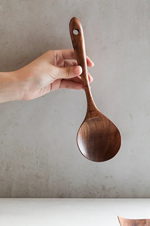 Natural Teak Wood Kitchen Set — Unique Grain Patterns