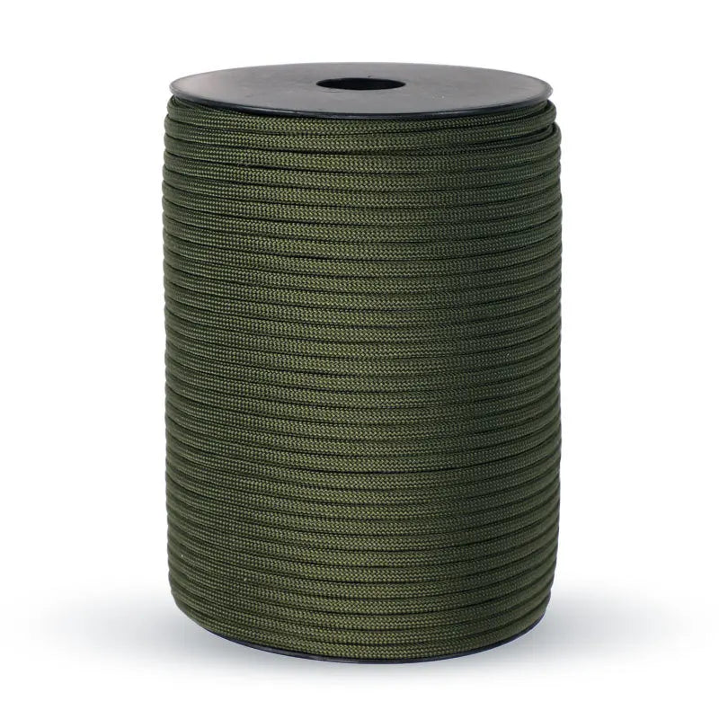 Cuerda de paracaídas de estándar militar 550 — 100m de largo, 4mm de diámetro, construcción de 9 núcleos