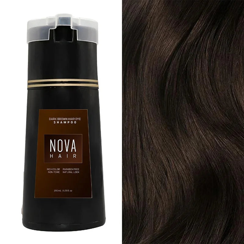 NovaHair-øjeblikkelig farveshampoo – hurtig opfriskning af hårfarven og dækning af udvoksning