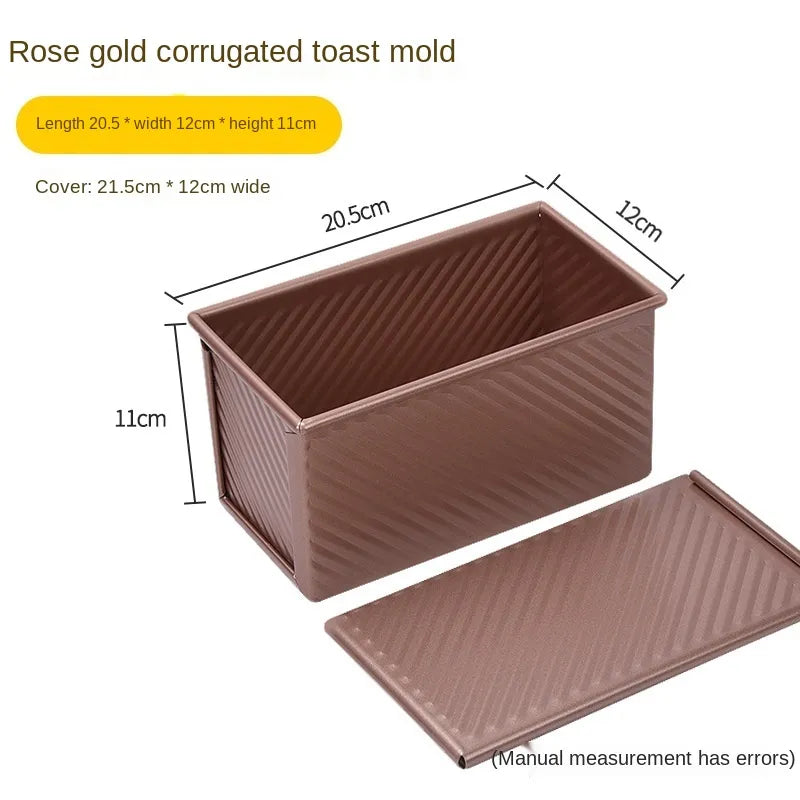 Molde para pan de aleación de aluminio con tapa — Revestimiento antiadherente, tamaños de 250g/450g/600g/750g/900g/1000g