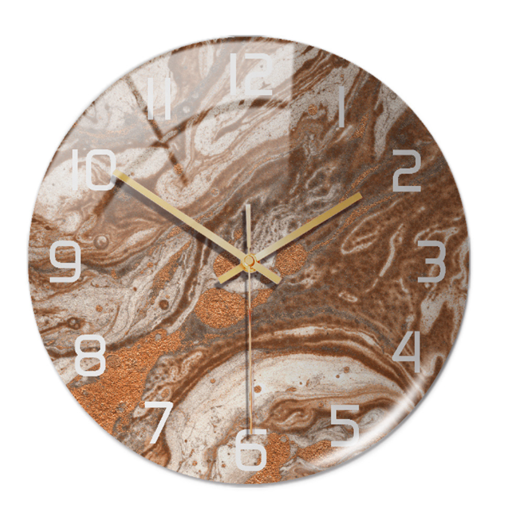 שעון קיר באפקט שיש MarbleTime — עיצוב עגול עכשווי