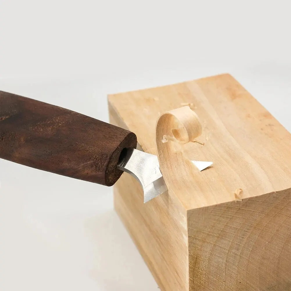 Kit de escultura e entalhe em madeira de 8 peças — facas, formões para colheres, limas de agulha