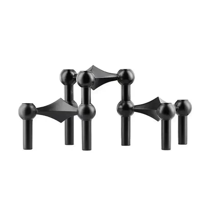 Modulære molekylære lysestager i metal — design med sammenlåsende segmenter