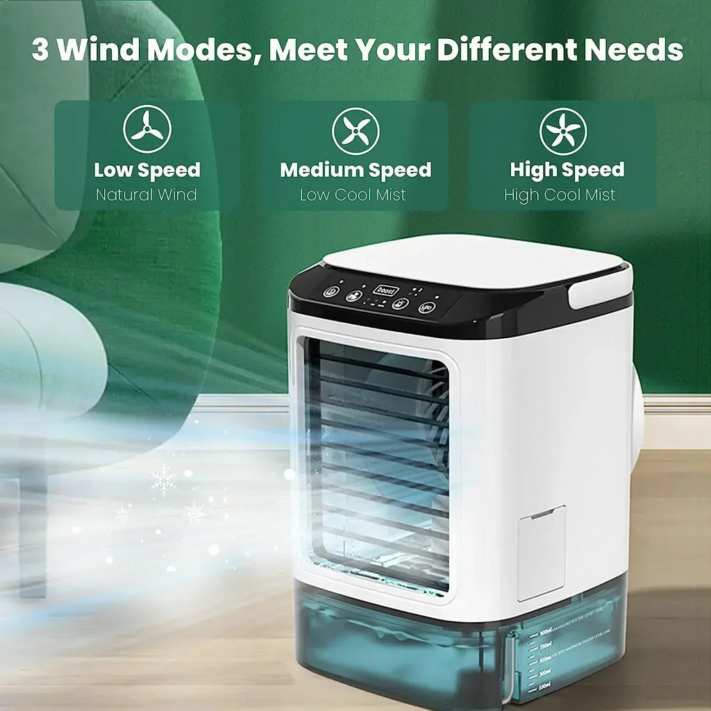 Dual-Spray Ultrasonic Atomization Portable Air Conditioner – Mist Diffusion, Ultra-Quiet Below 36 dB