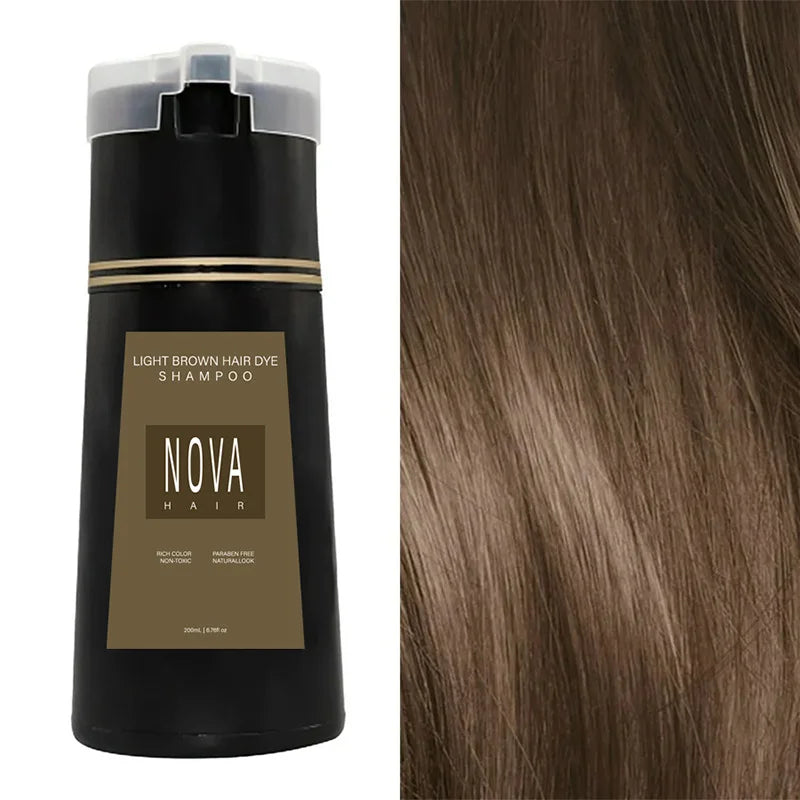 NovaHair-øjeblikkelig farveshampoo – hurtig opfriskning af hårfarven og dækning af udvoksning