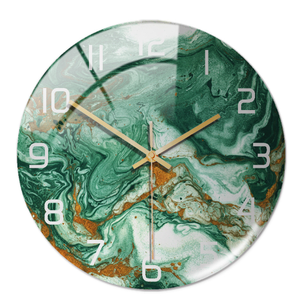 שעון קיר באפקט שיש MarbleTime — עיצוב עגול עכשווי