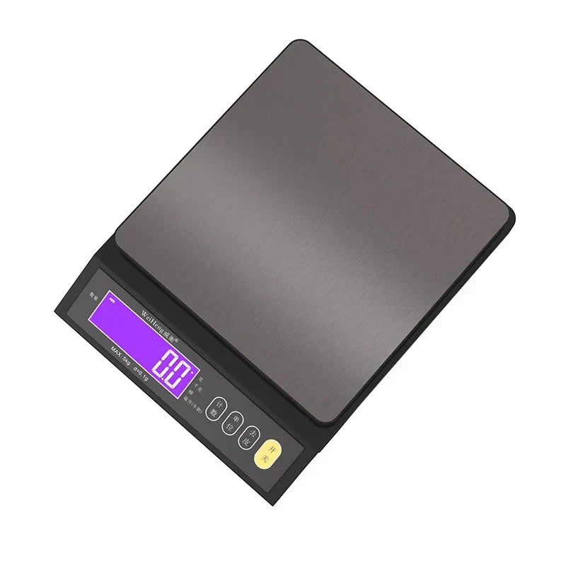 数字电子厨房秤 — 5 kg/0,1 g 和 10 kg/1 g 量程，全防水，不锈钢秤台，LCD 显示屏
