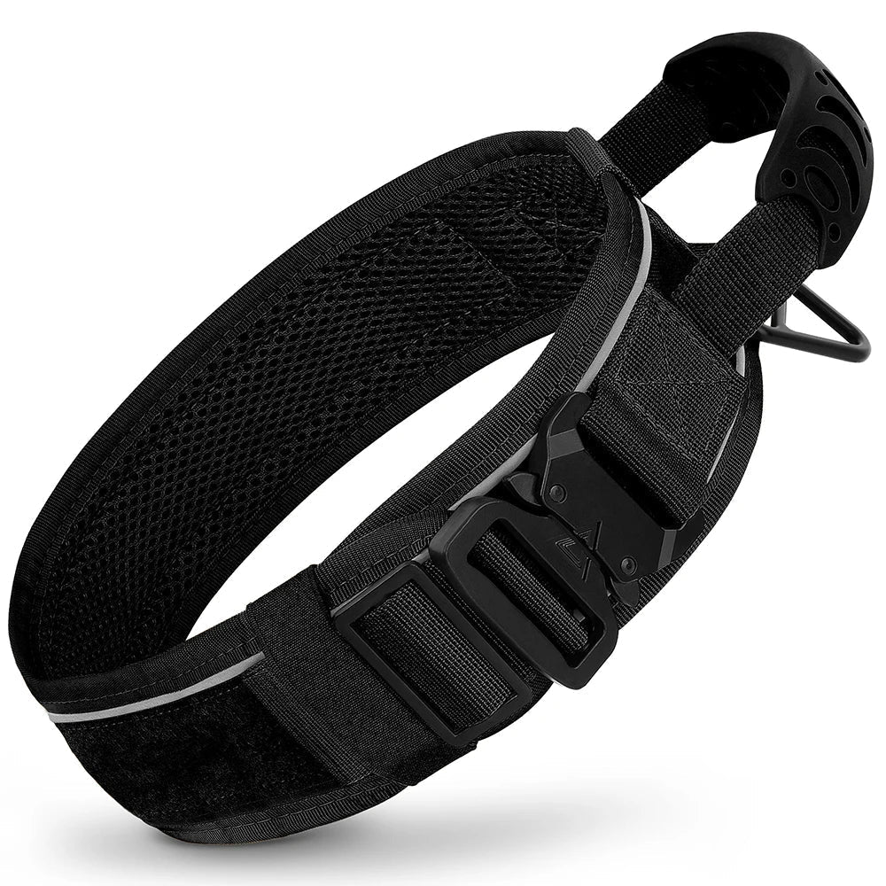 Zgardă militară pentru dresajul câinilor - nailon reflectorizant, mâner durabil și rezistent