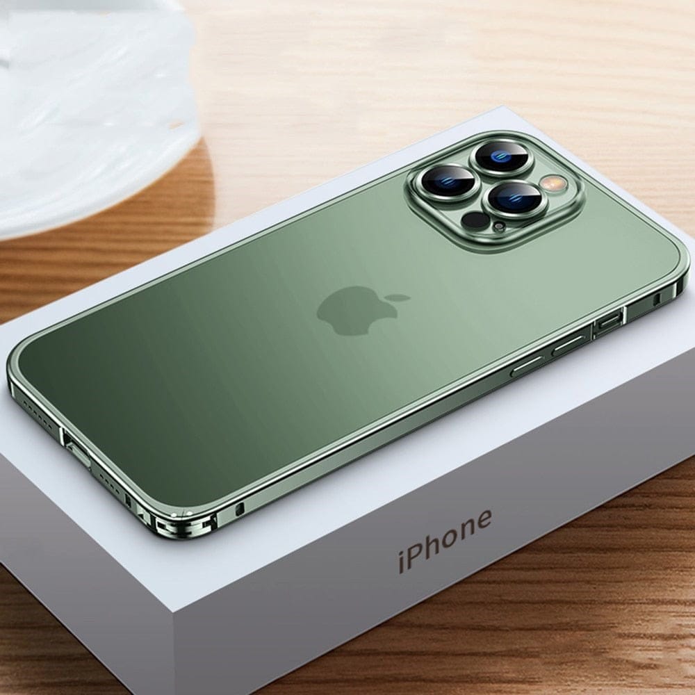 CNC-fræset iPhone-etui i aluminium — let bumper