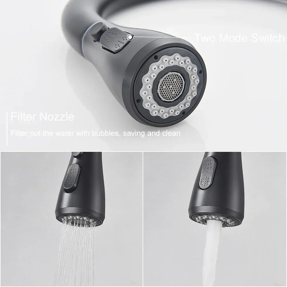 Grifo monomando extensible — Acero inoxidable de alta calidad, función de ducha, fácil instalación