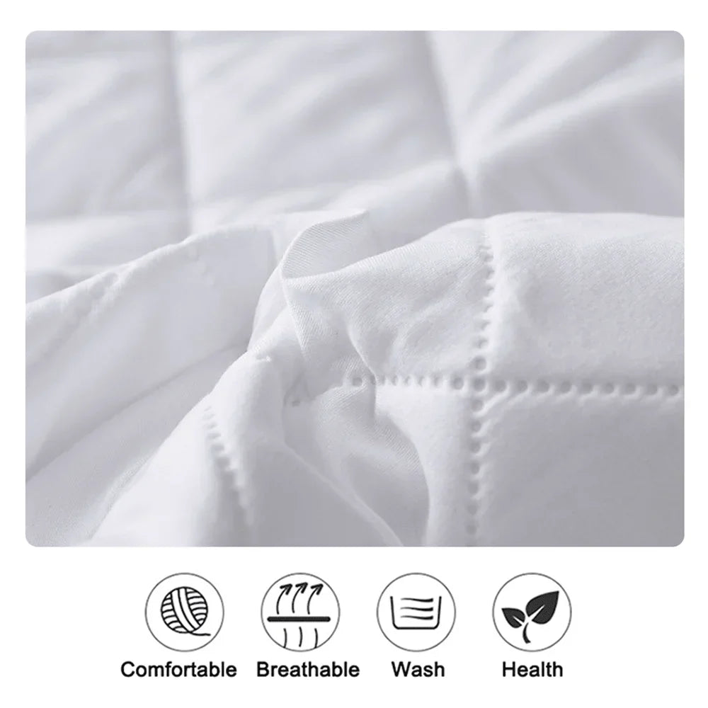 Waterproof Fitted Mattress Protector – Sizes Twin, Full, 140, 160, Gray & White